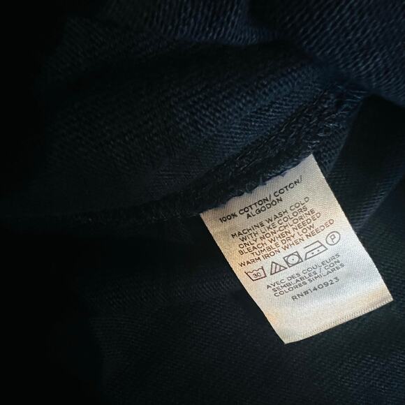 Ann Taylor Loft Harbor Gold Button Detail Top Size M Medium NWT Navy - Picture 6 of 9